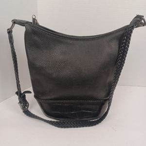 BRIGHTON Black leather with brown calfskin  bag